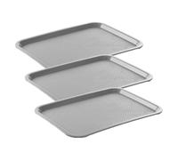 HENDI Plateau de Service, Moyen, rectangulaire, Multi-Usage, résistant jusqu'à 80°C, Plateau Fast Food, pour Servir Nourriture et Boissons, Restauration Rapide, 305x415x(H) 20mm, Gris, polypropylène