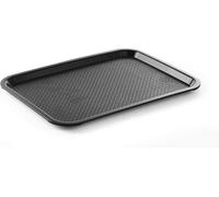 HENDI Plateau de Service, Moyen, rectangulaire, Multi-Usage, résistant jusqu'à 80°C, Plateau Fast Food, pour Servir Nourriture et Boissons, Restauration Rapide, 305x415x(H) 20mm, Noir, polypropylène