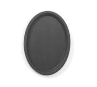 HENDI Plateau de Service Ovale antidérapant, 160x230mm, Noir, Compatible Lave-Vaisselle, Polyester renforcé Fibre de Verre