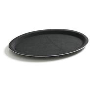 HENDI Plateau de Service Ovale antidérapant, 210x290mm, Noir, Compatible Lave-Vaisselle, Polyester renforcé Fibre de Verre