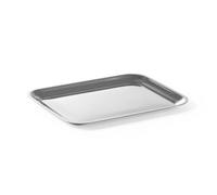 HENDI Plateau de Service, rectangulaire, Multi-Usage, pour Buffet, Fast Food et Restauration Rapide, Plats à Servir, de présentation, Passe au Lave-Vaisselle, 205x155x(H) 10mm, Acier Inoxydable
