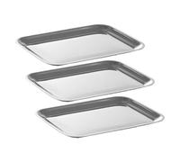 HENDI Plateau de Service, rectangulaire, Multi-Usage, pour Buffet, Fast Food et Restauration Rapide, Plats à Servir, de présentation, Passe au Lave-Vaisselle, 205x155x(H) 10mm, Acier Inoxydable