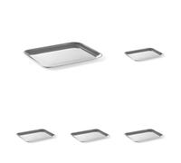 HENDI Plateau de Service, rectangulaire, Multi-Usage, pour Buffet, Fast Food et Restauration Rapide, Plats à Servir, de présentation, Passe au Lave-Vaisselle, 205x155x(H) 10mm, Acier Inoxydable