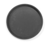 HENDI Plateau de Service, Rond,Couche antidérapant en Caoutchouc, Multi-Usage, pour Buffet, Fast Food et Restauration Rapide, ⌀360x(H) 20mm, Polypropylene, Noir