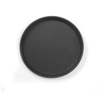 HENDI Plateau de Service Rond, Surface antidérapante, ⌀280x(H) 22mm, Noir, Fibre de Verre et Caoutchouc