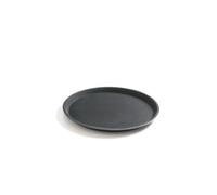 HENDI Plateau de Service Rond, Surface antidérapante, ⌀350x(H) 22mm, Noir, Fibre de Verre et Caoutchouc