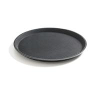 HENDI Plateau de Service Rond, Surface antidérapante, ⌀500x(H) 22mm, Noir, Fibre de Verre et Caoutchouc