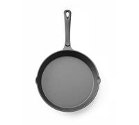 HENDI Poêle en fonte, avec 2 becs verseurs, poêle à frire pour four, feu, cuisinière à gaz, induction, électrique, plaque vitrocéramique, grill, barbecue, poignée: 165mm, ø250x(H)40mm