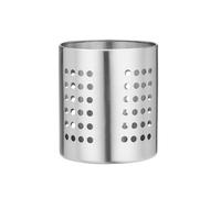 HENDI Porte-ustensiles de cuisine, perforé, égouttoir à couverts, porte-couverts, panier à couverts, organiseur ustensiles cuisine, ø110x(H)130mm, acier inoxydable satiné