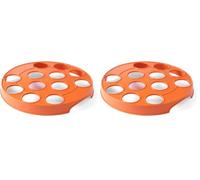 HENDI Porte-verres à bière BarUp, support type plateau rond pour 12 verres avec trous de 55 mm, ABS, ⌀315x(H) 35mm, orange (Lot de 2)