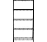 HENDI Rayonnage de stockage avec 5 étagères, noir, 910x455x(H)1830mm