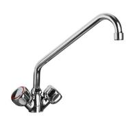 HENDI Robinet d'évier, bobinet de cuisine, trou de montage requis : ø30 mm, boutons séparés pour le chaud et le froid, inox