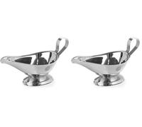 HENDI Saucière, 230 ml, avec base, petit récipient bol pot à sauce, saucière avec bec verseur, 160x98x(H)90mm, acier inoxydable (Lot de 2)
