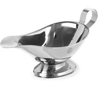 HENDI Saucière, 280 ml, avec base, petit récipient bol pot à sauce, saucière avec bec verseur, 200x100x(H)105mm, acier inoxydable