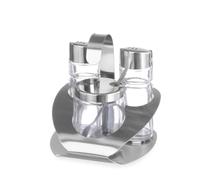 HENDI set 3 pièces condiments - sel - poivre - moutarde