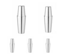HENDI Shaker à cocktail, BarUp, shaker Boston Tin-on-Tin, utilisation universelle, 2 shakers lestés : 600ml, ø90x(H)140mm et 800ml, ø92x(H)174mm, lavable au lave-vaisselle, acier inoxydable (Lot de 5)