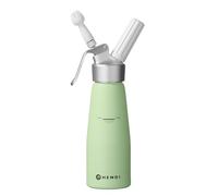 HENDI Siphon à chantilly, avec 3 douilles en polypropylène et brosse de nettoyage, siphon de cuisine, siphon à crèmes mousses desserts et sauces froides, 0,5L, ø80x(H)260mm, aluminium, vert pastel