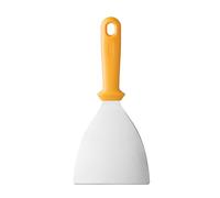 HENDI Spatule de cuisine pour pâte à pizza, robuste, manche ergonomique, grattoir à pâte, coupe-pâte, patule à pizza et séparateur de pâte, 263x132x(H)17mm, acier inoxydable, PP, orange