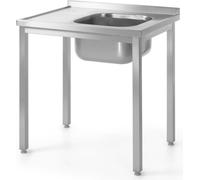 HENDI | Table avec un évier, vissée, profondeur 600 mm, Kitchen Line, taille 1000x600x(H)850mm