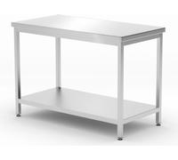 HENDI Table centrale avec tablette - vissée, profondeur 600 mm, Kitchen Line, 1200x600x(H)850mm