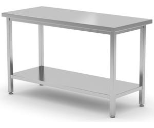 HENDI Table de travail centrale - vissée, Kitchen Line, 1400x700x(H)850mm