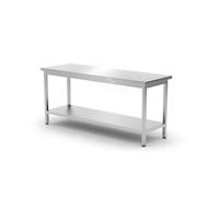 HENDI Table de travail ultra-résistant avec étagère profondeur 600 mm, 1800x600x(H)850mm