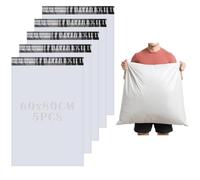 HENGBIRD 5 Pièces Emballage Grand Format pour Colis Vinted, Emballage Colis Vinted Grande Enveloppe Plastique Pochettes d’Expédition Blanc 60 x 80cm Pochette Expedition Imperméables pour Emballage
