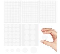 HENGBIRD Lot de 322 Cache vis Blanc, diamètres 12 mm/15 mm/21 mm/30 mm/50 mm, Cache-vis, capuchonsscratch Autocollant Rond, Autocollants pour Murs, carrelage, Cuisine, Bureau