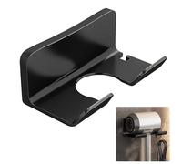 HENGBIRD Support mural universel pour sèche-cheveux, convient à la plupart des modèles, sans perçage, durable et stable, économise de l'espace, ABS noir