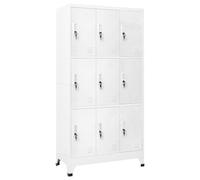 HengCaDa Armoire à casier avec 9 compartiments en acier - 90 x 45 x 180 cm - Gris - Idéal pour le bureau, le sport, l'école, multi-usage, espace de rangement, verrouillable, robuste, durable, avec