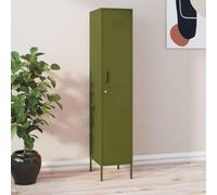 HengCaDa Armoire à casier vert olive 35 x 46 x 180 cm en acier avec serrure, 4 étagères, pieds de réglage, pour bureau, couloir ou cave, verrouillable, durable, armoire polyvalente pour rangement de
