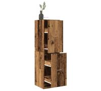 HengCaDa Armoire à pharmacie aspect bois vieilli 40 x 41 x 144,5 cm avec 4 tiroirs pour rangement, espace de rangement, armoire d'appoint, commode, buffet, polyvalent dans le bureau