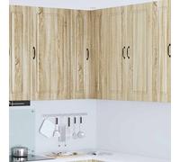 HengCaDa Armoire de cuisine en chêne Sonoma - 57 x 57 x 100 cm - Meuble de rangement moderne pour cuisine, buffet, buffet, buffet, armoire multifonction, armoire haute, armoire suspendue