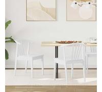 HengCaDa Lot de 2 chaises de salle à manger blanches en bois d'hévéa massif avec coussin d'assise rembourré ergonomique pour cuisine, salon et salle à manger, cadre stable, design polyvalent, facile
