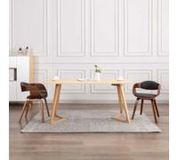 HengCaDa Lot de 2 chaises de salle à manger en bois de buyer avec housse en tissu gris, assise ergonomique rembourrée pour cuisine, salon et salle à manger, chaise en bois stable avec accoudoirs et
