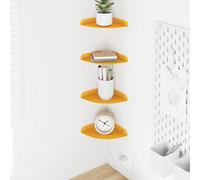 HengCaDa Lot de 4 étagères d'angle flottantes - Jaune moutarde - 15 x 15 cm - Étagère murale suspendue - Rangement de rangement - Pour cuisine, salon, chambre à coucher, chambre d'enfant, couloir