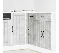 HengCaDa Lucca Meuble bas de cuisine gris béton 86 x 46 x 81,5 cm avec pieds réglables, espace de rangement pour cuisine, meuble d'évier, buffet, garde-manger, organisateur pour salle à manger