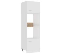 HengCaDa Lyon Armoire convertible pour micro-ondes - Blanc - 60 x 57 x 207 cm - En bois - Étagère de rangement pour vaisselle, stockage, tiroirs, buffet, armoire haute, armoire multifonction, armoire
