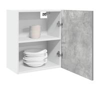 HengCaDa Lyon Armoire suspendue en bois - Gris béton - 50 x 31 x 60 cm - Montage mural - Étagère de cuisine - Organiseur pour vaisselle et fournitures dans la salle à manger et la cuisine