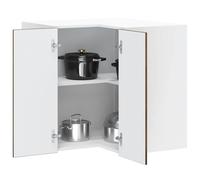 HengCaDa Porto Armoire de cuisine d'angle suspendue en bois de chêne fumé - 57 x 57 x 60 cm - Montage mural - Organiseur de rangement pour cuisine, salle à manger