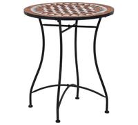 HengCaDa Table de bistrot en mosaïque en céramique marron - 60 cm - Extensible - Résistante aux intempéries - Pour balcon, jardin, terrasse, véranda, camping