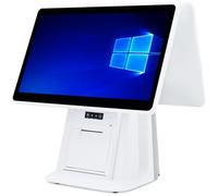 HENGCMM Caisse Enregistreuse Tactile avec Imprimante 58mm Intégrée, Double écran Tactile de 15,6 Pouces, pour Les systèmes de Vente au détail, de Restaurant et de Magasin