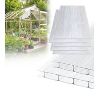 Hengda 10x Plaques alvéolaires 8mm Découpables 121x60,5cm Polycarbonate 7,3m² Résistant aux UV Clair Plaques alvéolaires de serre Plaques alvéolaires