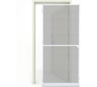 Hengda 120 x 210 cm Moustiquaire Protection contre les insectes Porte Moustiquaire Porte battante avec cadre en aluminium Blanc