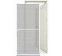 Hengda 95 x 210 cm Moustiquaire Porte moustiquaire Protection contre les insectes Porte battante avec cadre en aluminium blanc