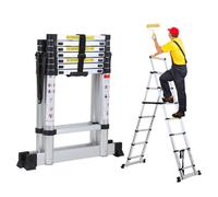Hengda Echelle télescopique articulée 2.0m+2.3m,escabeau marches pliable professionnel multifonction