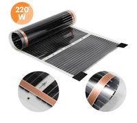 Hengda Film chauffant 220 Watt/m2, set de films chauffants, chauffage au sol adapté à 9m2, infrarouge électrique, LxB : 200x50cm (par pièce)