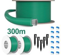 Hengda Kit de câble périphérique de 300 m Kit de réparation pour robot tondeuse Piquets de terre Connecteurs de câble