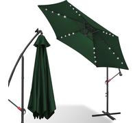 Hengda Parasol avec éclairage LED Ø300cm Parasol ampli 360° pivotant Parapluie de jardin Pavillon vert