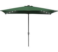 Hengda Parasol Rectangulaire,Manivelle Pliable Fer Parasol de Balcon,Inclinable,2 x 3m,LED,Vert